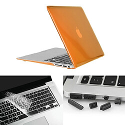 Wewoo Housse Étui Orange pour Macbook Air 11,6 pouces Chapeau-Prince 3 en 1 Crystal Hard Shell En Plastique Boîtier de Protection avec Clavier Guard & Port Dust Plug