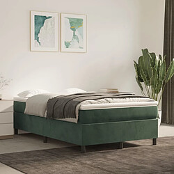 Maison Chic Lit Adulte - Lit simple Lit à sommier tapissier et matelas moelleux - Meuble de Chambre - Vert foncé 120x200cm Velours -MN31150