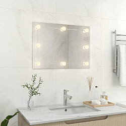 Avis Maison Chic Miroir mural Rectangulaire | Miroir Décoration sans cadre avec lampes LED pour Maison Salle de Bain Verre -GKD52792