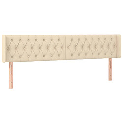 Maison Chic Tête de lit scandinave avec oreilles,meuble de chambre Crème 203x16x78/88 cm Tissu -MN18250