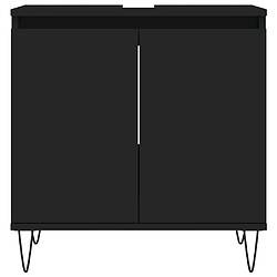 Acheter Maison Chic Armoire de salle de bain,Meuble de rangement,Meuble haut noir 58x33x60 cm bois d'ingénierie -GKD921229