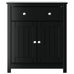 Avis Maison Chic Armoire de salle de bain,Meuble de rangement,Meuble haut BERG noir 69,5x34x80 cm pin massif -GKD431889