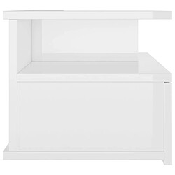 Maison Chic Table de chevet,Table de nuit,Table d'appoint pour salon flottante Blanc brillant 40x31x27 cm Aggloméré -MN63693 pas cher