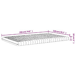 vidaXL Matelas en mousse blanc 140x190 cm 7 zones dureté 20 ILD pas cher