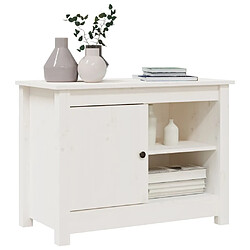 Acheter Maison Chic Meuble TV scandinave - Banc TV pour salon Blanc 70x36,5x52 cm Bois de pin massif -MN91598