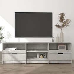 vidaXL Meuble TV Gris béton 150x33,5x45 cm Bois d'ingénierie