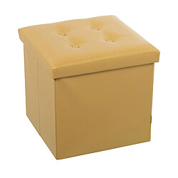 Pouf Alexandra House Living Doré Cuir Synthétique 38 x 38 x 38 cm Pliable