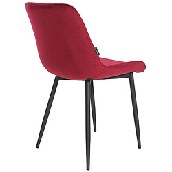 Acheter Decoshop26 Chaise de salle à manger design moderne assise en velours rouge et pieds en métal noir 10_0002155