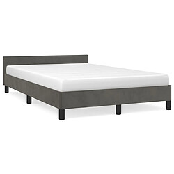 Maison Chic Lit adulte - Cadre Structure de lit avec tête de lit Contemporain Gris foncé 120x200 cm Velours -MN73151