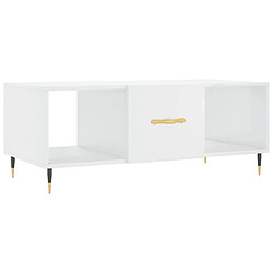 vidaXL Table basse Blanc brillant 102x50x40 cm Bois d'ingénierie