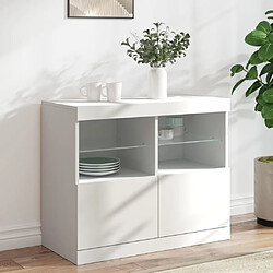 Maison Chic Commode Buffet - Meuble de rangement avec lumières LED blanc 81x37x67 cm -GKD19160