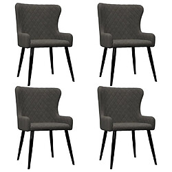 vidaXL Chaises à manger lot de 4 gris velours