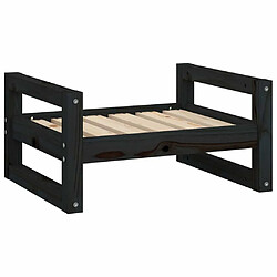 Maison Chic Niche Lit pour chien | Panier couchage pour chien Noir 55,5x45,5x28 cm Bois de pin solide -GKD47772