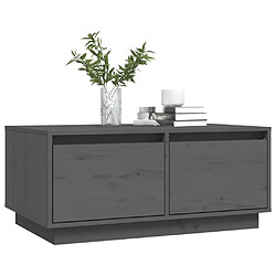 Avis vidaXL Table basse Gris 80x50x35 cm Bois massif de pin