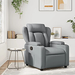 Maison Chic Fauteuil de massage inclinable,Fauteuil luxe de relaxation Gris Similicuir -MN68694