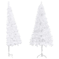 vidaXL Sapin de Noël artificiel d'angle Blanc 150 cm PVC