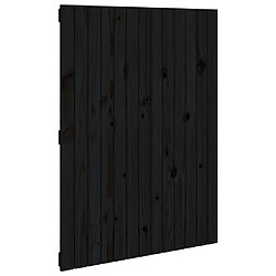 Maison Chic Tête de lit scandinave pour lit adulte,Meuble de chambre murale Noir 82,5x3x110 cm Bois massif de pin -MN51273