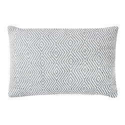 Thedecofactory ESCAPADE - Coussin ethnique motif ikat blanc et gris 60x40