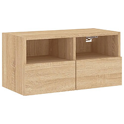 vidaXL Meuble TV mural chêne sonoma 60x30x30 cm bois d'ingénierie