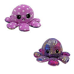 Universal Flip peluche belle poupée en peluche, simulation douce réversible typurple / foncé noir