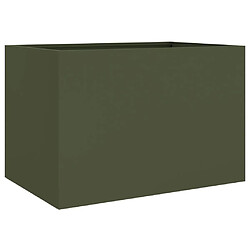 Maison Chic Jardinière,Bac à fleurs - pot de fleur vert olive 62x47x46 cm acier laminé à froid -GKD12930