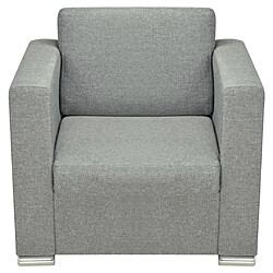 Helloshop26 Fauteuil chaise siège lounge design club sofa salon tissu gris clair 1102084/3