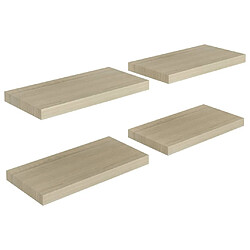 Maison Chic Lot de 4 Étagères murales,Étagère Rangement flottate chêne 50x23x3,8 cm MDF -MN69318