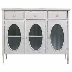 Buffet Alexandra House Living Blanc Métal verre 40 x 80 x 100 cm pas cher