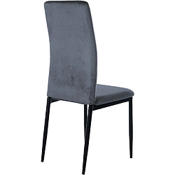 Acheter Decoshop26 Lot de 6 chaises de salle à manger design simple en tissu velours gris clair cadre en métal noir CDS10284