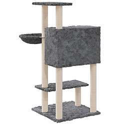 Acheter Helloshop26 Arbre à chat meuble tour grimper jouet grattage grattoir escalade plateforme avec griffoirs en sisal foncé 108,5 cm gris 02_0022639