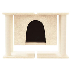 Helloshop26 Arbre à chat meuble tour grimper jouet grattage grattoir escalade plateforme avec griffoirs en sisal 50 cm crème 02_0022515