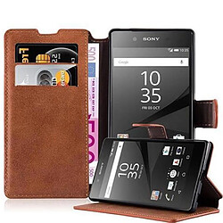 Cadorabo Coque Sony Xperia Z5 Etui en Brun