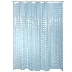 Avis MSV Rideau de douche PVC 180x200cm Bleu Clair - Anneaux inclus