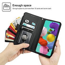 Etui en PU poche zippée en microfibre noir pour votre Samsung Galaxy A51 SM-A515