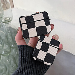 GUPBOO Airpods Coque Housse Étui Protecteur Compatible pour AirPods 3-Ins retro damier noir et blanc féminin