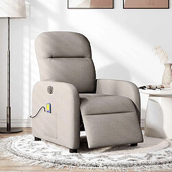 vidaXL Fauteuil de massage inclinable électrique Taupe Tissu