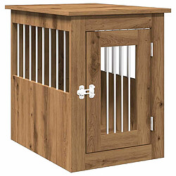 vidaXL Meuble de cage pour chiens chêne artisanal 45x62x59 cm