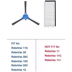 Kit de pièces de rechange AD, Compatible avec Eufy Robovac 11S 30C 15C R3500 R3500S, R550(R500 +), R650 brosse roulante