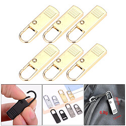 6pcs Métal Détachable étiquettes à Glissière Réparation Languettes De Traction Pour Vêtements Golden L pas cher