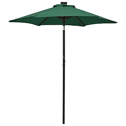 Helloshop26 Parasol avec lumières led vert 200 x 211 cm aluminium 02_0008096