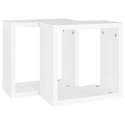 Avis Maison Chic Lot de 2 Étagères cube murales,Etagère de rangement flottantes Blanc 30x15x30 cm -MN98801