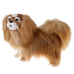 Simulation de peluche réaliste animal modèle de chien pekingese pour ornements enfant jouet