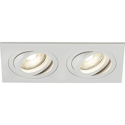 KNIGHTSBRIDGE Ambar Twin Tilt Square Downlight Blanc - AMA2TSW