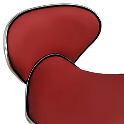 Helloshop26 Chaise fauteuil siège de bureau informatique étude similicuir rouge 02_0024059 pas cher