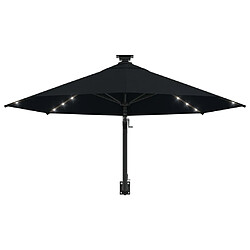 Acheter Maison Chic Parasol Jardin | Parasol mural avec mat métallique et LED 300 cm Noir - GKD58363