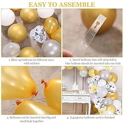 Avis Euro Mega Kit de guirlande décorative pour ballon blanc or Fête Mariage Anniversaire