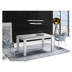 Inside 75 Table repas extensible ARMONIA 6 couverts 120/190x90cm pieds blancs plateau céramique gris