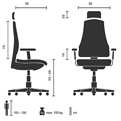 Acheter Siège de bureau / Fauteuils de direction ELEGANCE I Similicuir gris hjh OFFICE