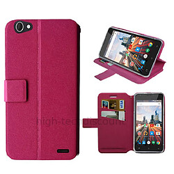 Htdmobiles Housse etui portefeuille pour Archos 55 Helium Plus + film ecran - ROSE