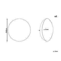 Avis Beliani Lot de 2 coussins TORRETTA 40 x 40 cm Motif de plante Crème